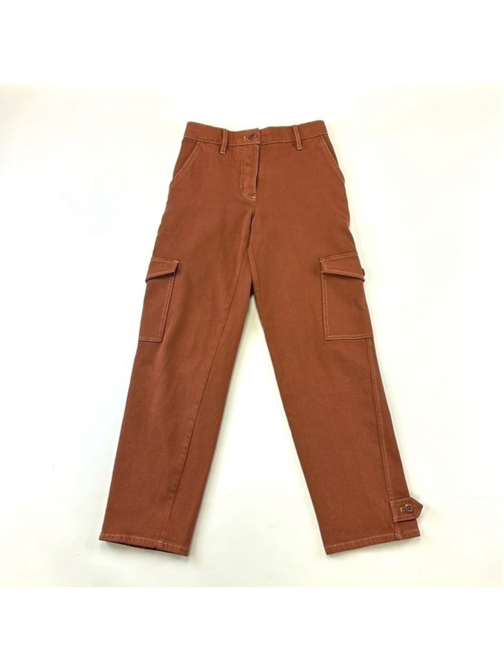 Wilfred Free High waisted Cinnamon rust brown twill cargo pant Size 00 tab cuffs